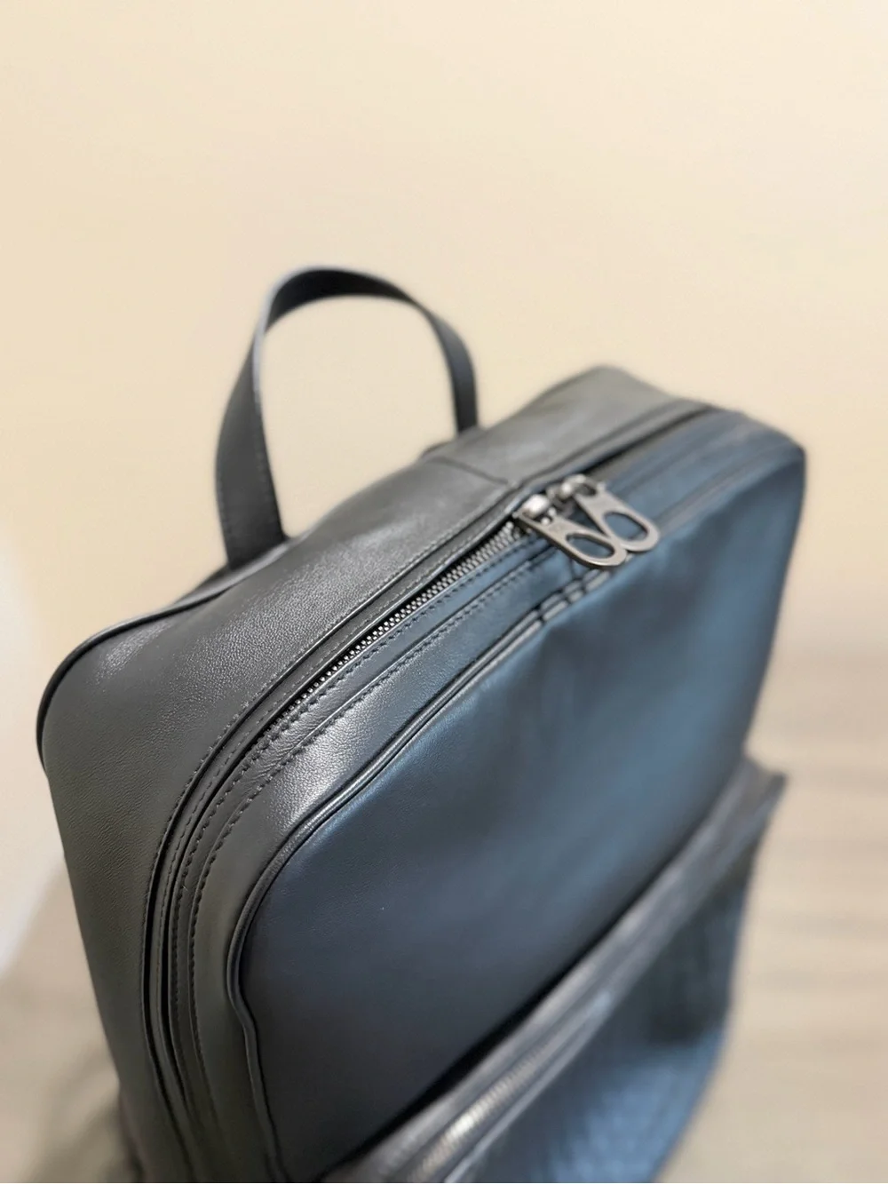Bottega Veneta Black Intrecciato Leather Backpack